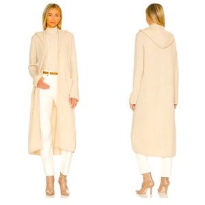Tularosa Wallby Hooded Duster Cardigan Size M Oatmeal Cream Long Revolve Pockets